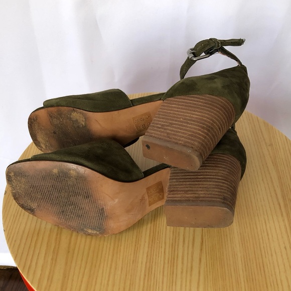 🔴SOLD🔴Madewell Alena green suede sandals sz 7.5 - Picture 5 of 6